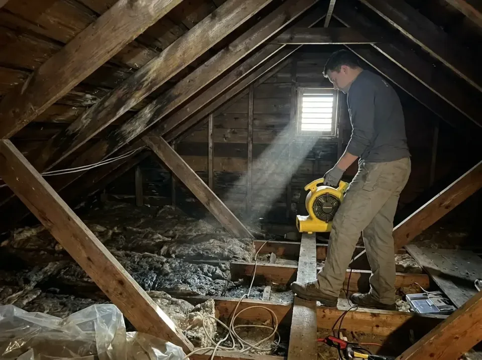 attic-water-damage-drying-proc-007 — frequently asked questions, Emergency Water Extraction & 24/7 Flood Response in Bentonv…